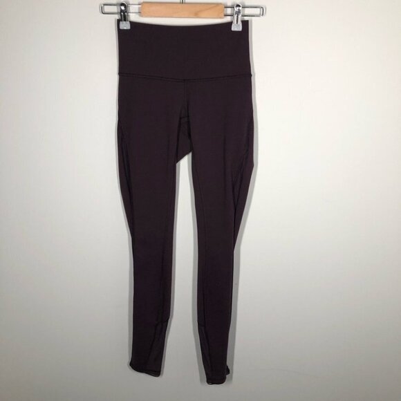 Lululemon Deep‎ Breath Tights in Black  Cherry Size 2 - Picture 3 of 10